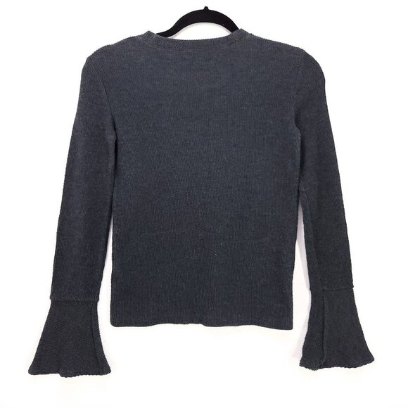 Madewell Sweater Top Ribbed Bell Long Sleeve Shirt Stretch Womens XXS - Picture 2 of 11